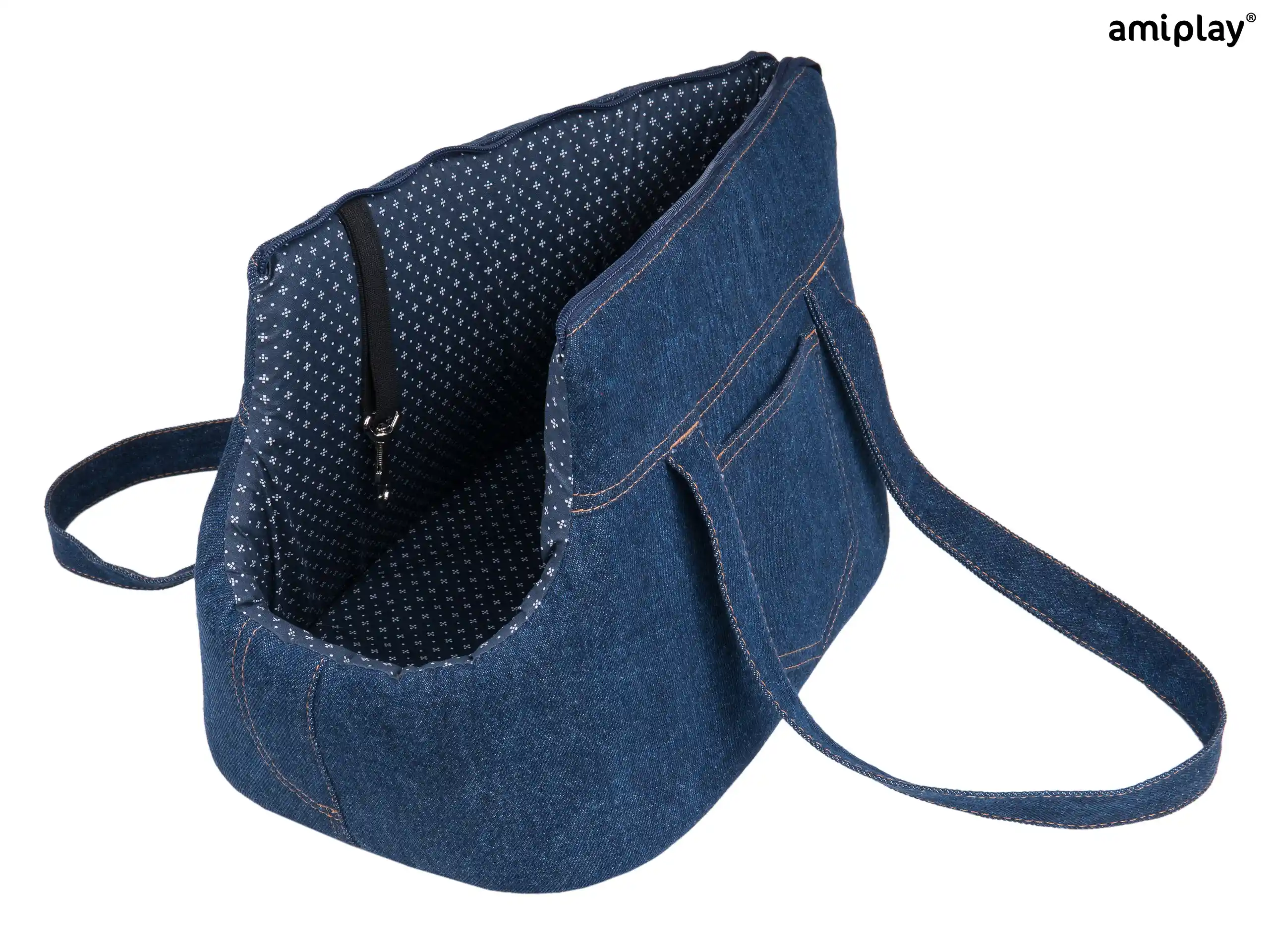 Denim Pet Carrier - Navy Blue - S