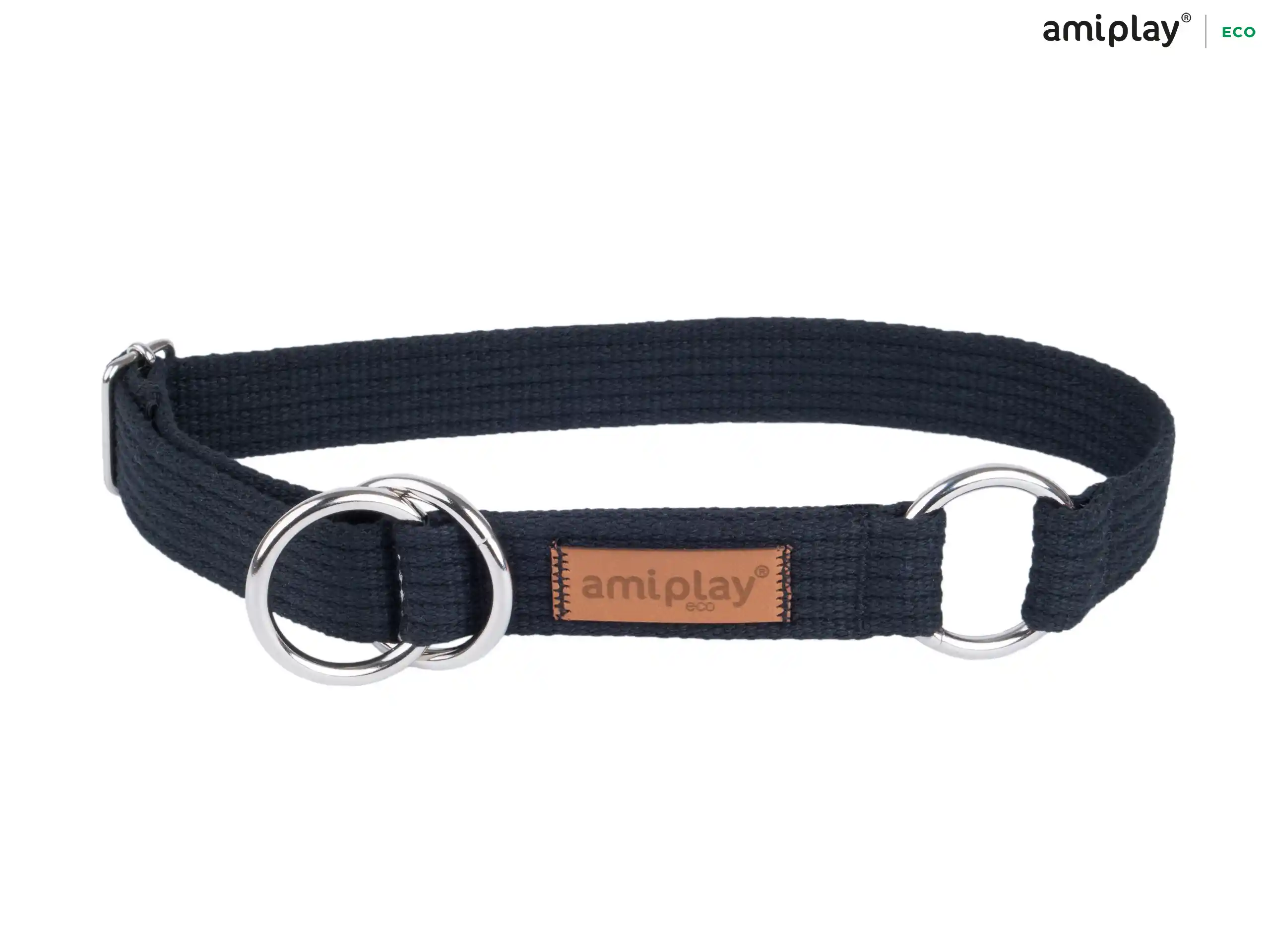 Half-Check Cotton Collar - Black - XXL
