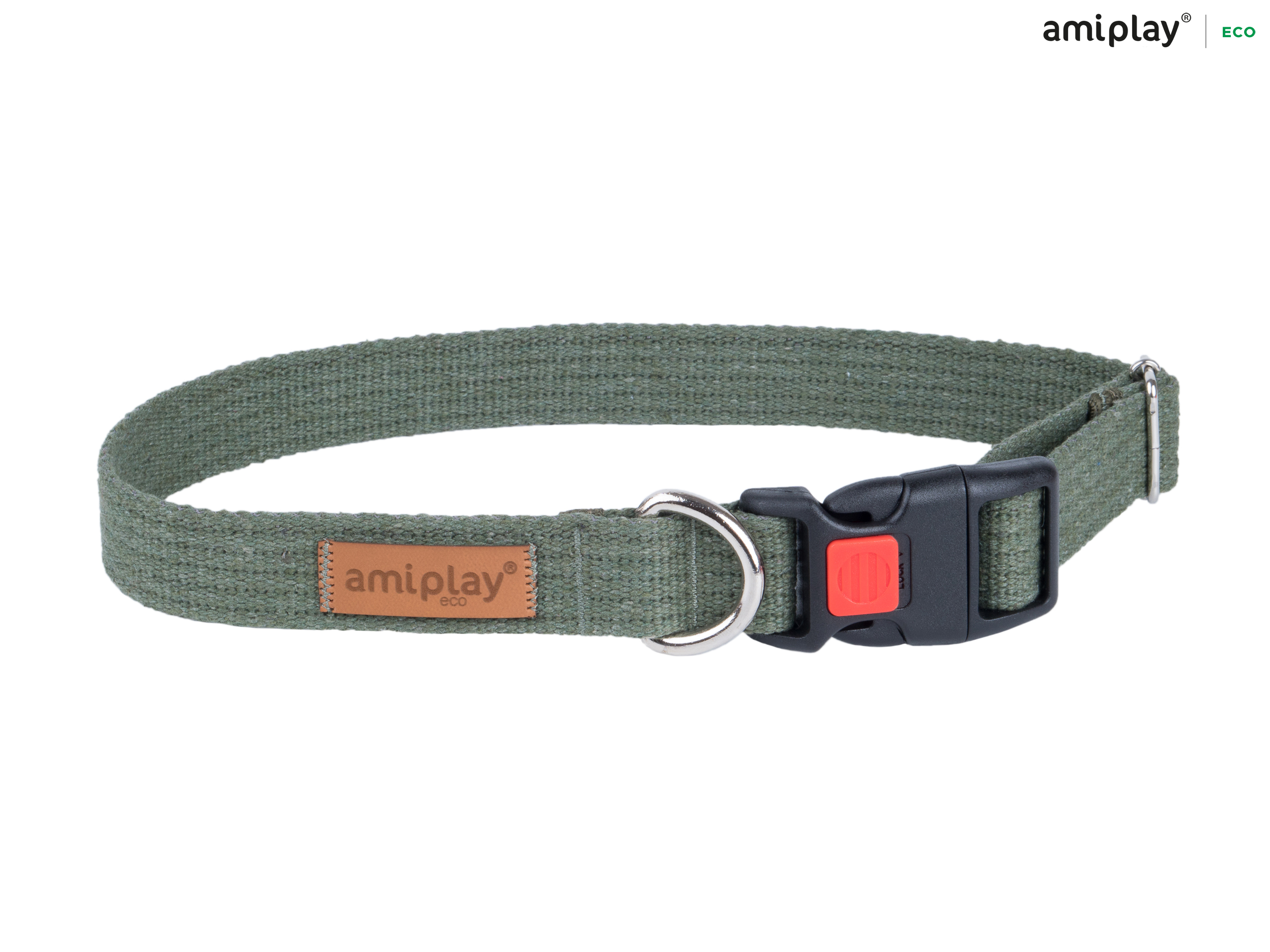 Adjustable Cotton Collar With Lock - Khaki - L