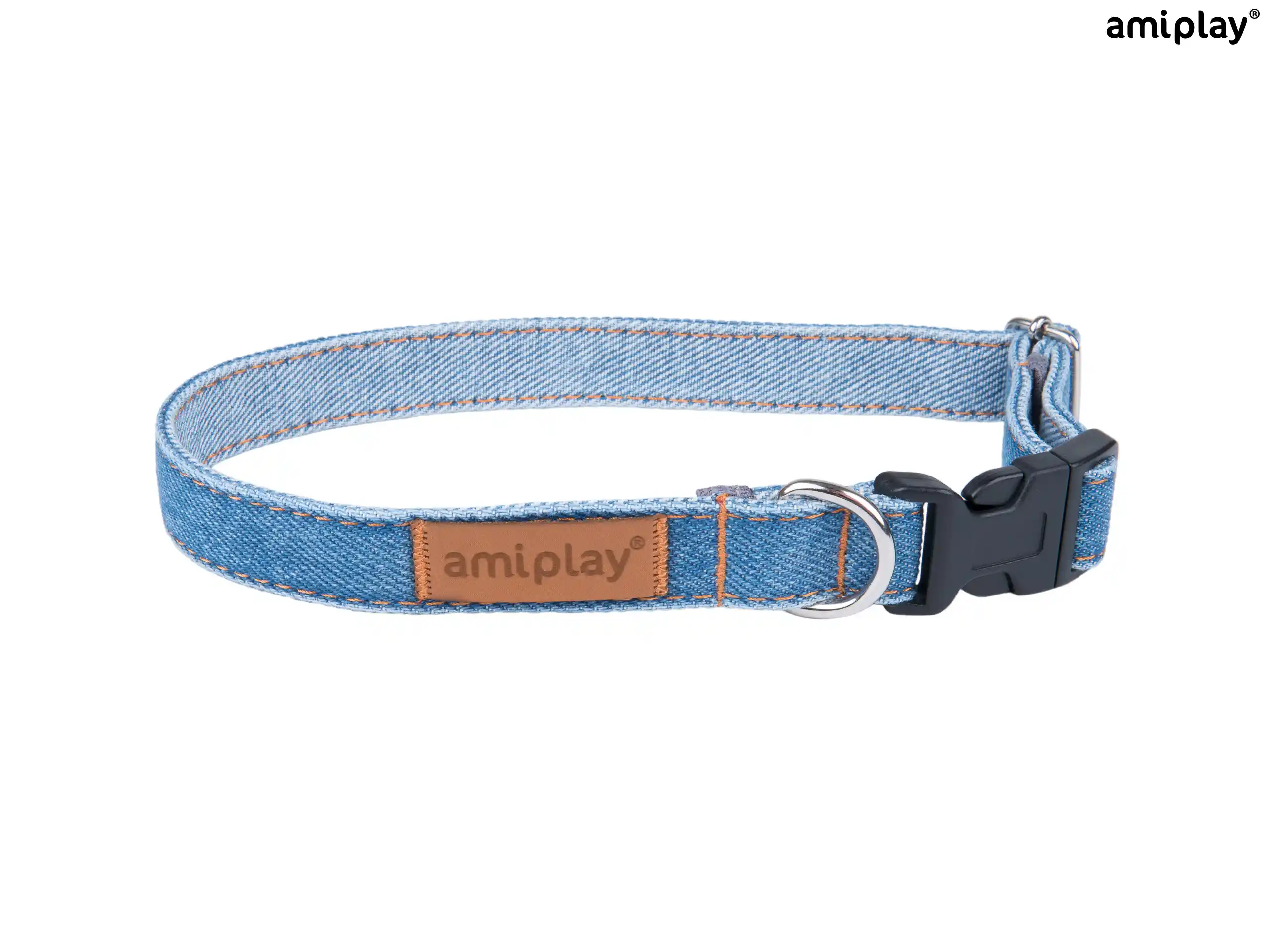 Adjustable Denim Collar - Blue - XL