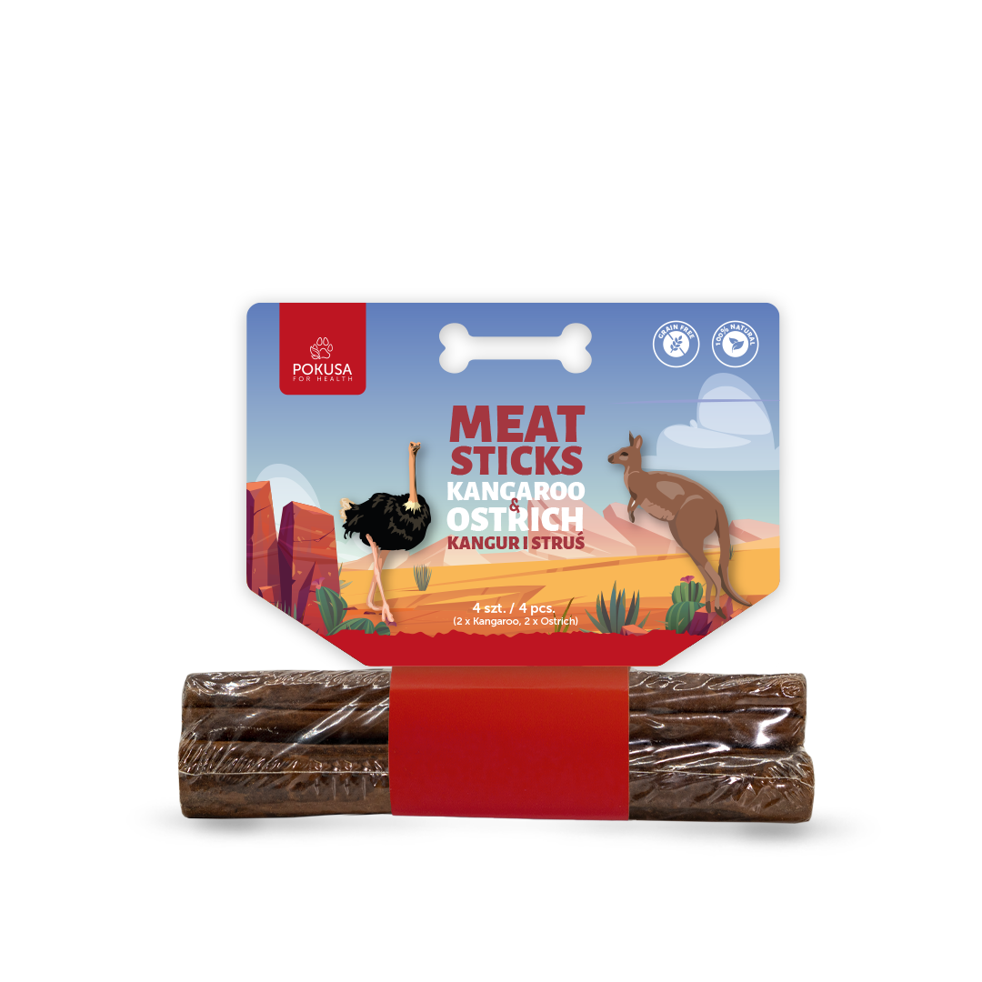 Feel The Wild Meat Sticks - 4 sticks - Kangroo & Ostrich